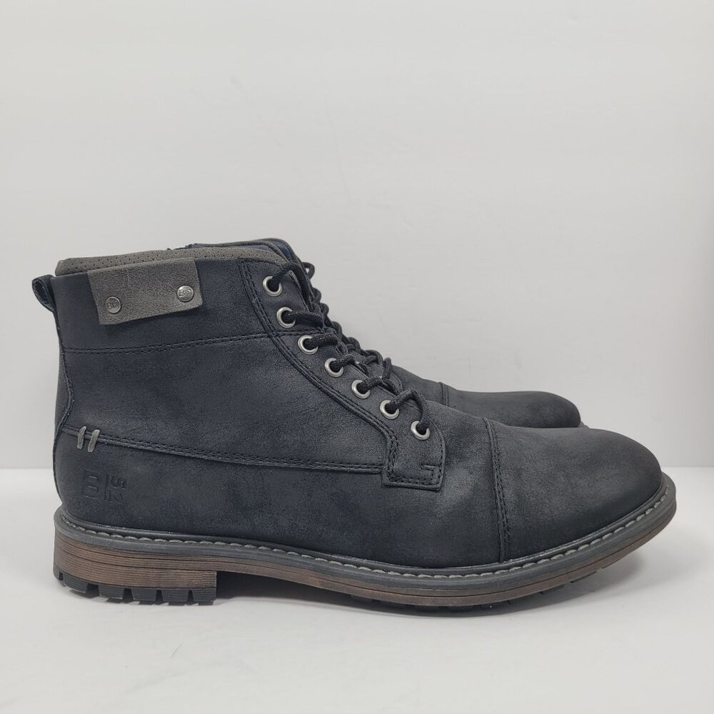 B-52 By Bullboxer Men's Black Faux Leather Zipper Ankle Boots Size 9 NWOT